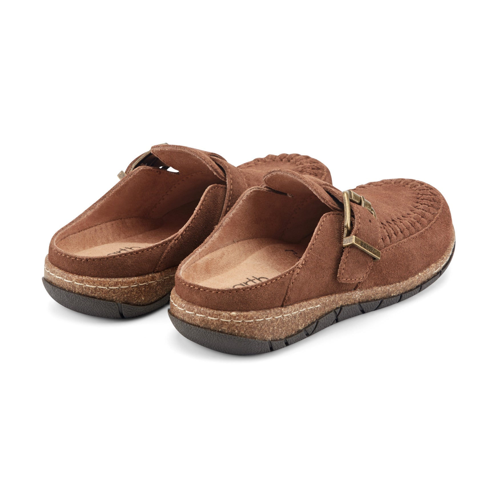 Earth Eileen Women's Cushioned Braided Suede Clogs - Medium Brown Suede - View 3