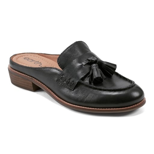Earth Everett Women's Tassel Loafer Mules - Black - View 1