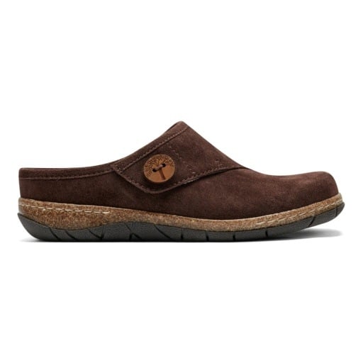 Earth Ezra Slip-On Cushioned Arch Support Women's Mules & Loafers Dark Brown Suede 2