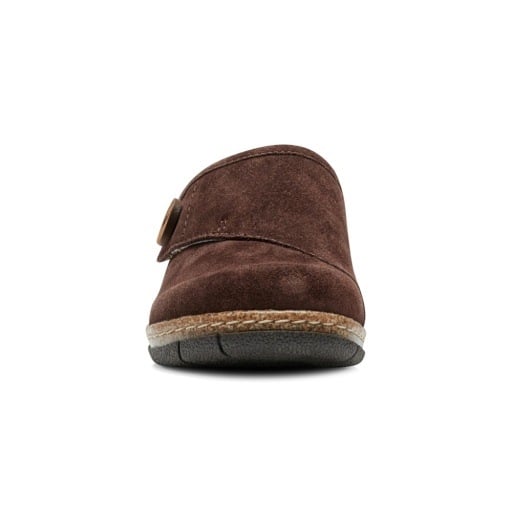 Earth Ezra Slip-On Cushioned Arch Support Women's Mules & Loafers Dark Brown Suede 3