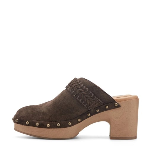 Earth Gilly Women's Heeled Suede Clogs - Dark Brown - View 4