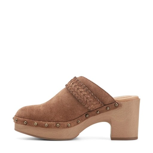 Earth Gilly Women's Heeled Suede Clogs - Medium Brown - View 4