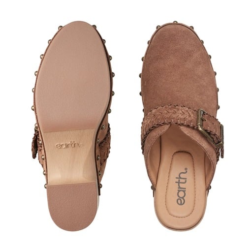Earth Gilly Women's Heeled Suede Clogs - Medium Brown - View 5