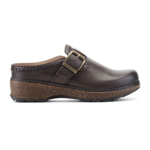 Earth Kay Classic Comfort Clog Cushioned Arch Support Women's Mule Dark Brown Smooth, view 2