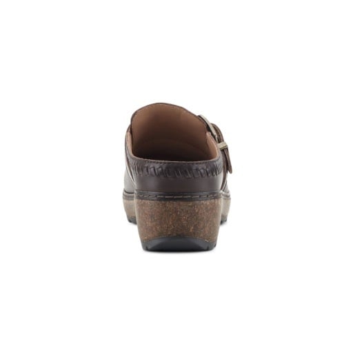 Earth Kay Classic Comfort Clog Cushioned Arch Support Women's Mule Dark Brown Smooth, view 3