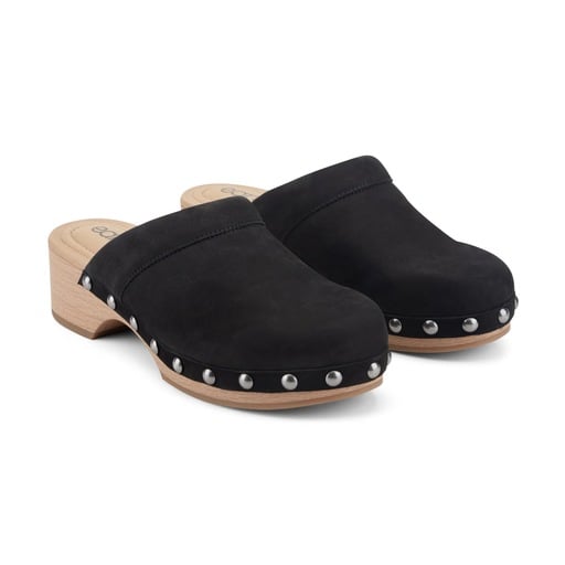 Earth Kimber Women's Studded Heeled Clogs - Black - View 2