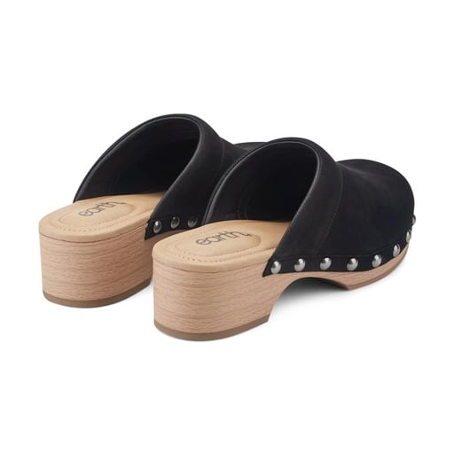 Earth Kimber Women's Studded Heeled Clogs - Black - View 3