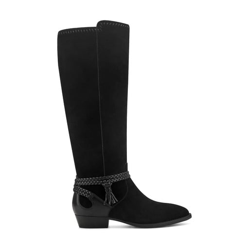 Earth Perla Women's Suede Riding Boots - Black - View 1