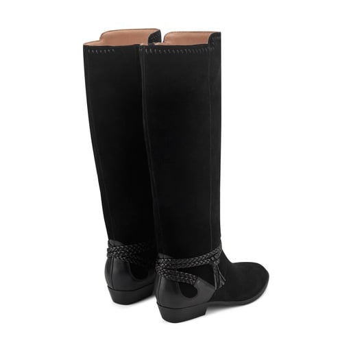 Earth Perla Women's Suede Riding Boots - Black - View 3