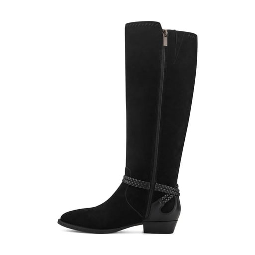 Earth Perla Women's Suede Riding Boots - Black - View 4