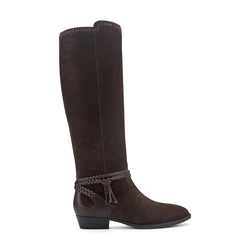 Earth Perla Women's Suede Riding Boots - Dark Brown - View 1
