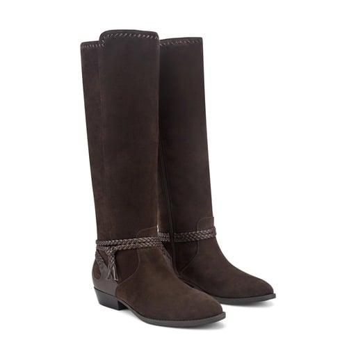 Earth Perla Women's Suede Riding Boots - Dark Brown - View 2
