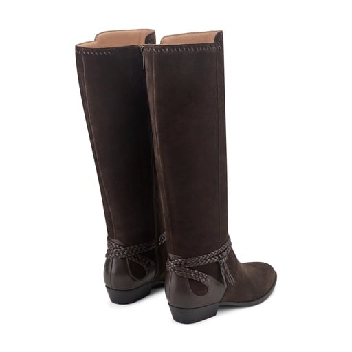 Earth Perla Women's Suede Riding Boots - Dark Brown - View 3