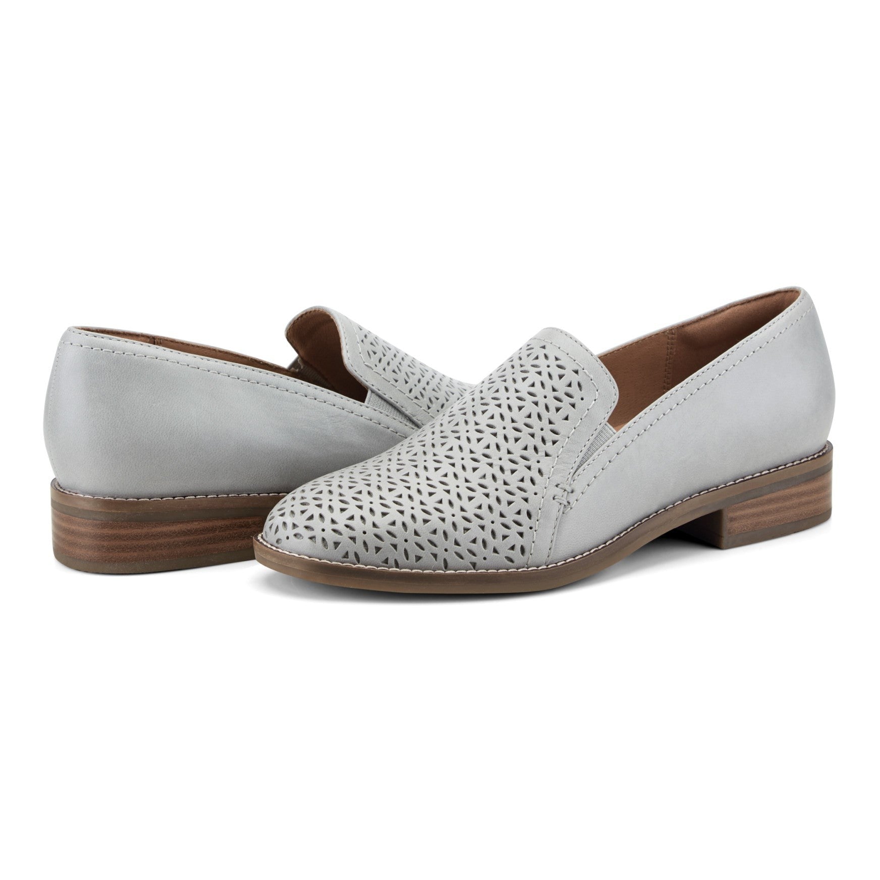 earth Piper Cushioned Arch-Support Loafer Women's Mules & Loafers - Light Blue Leather - 7