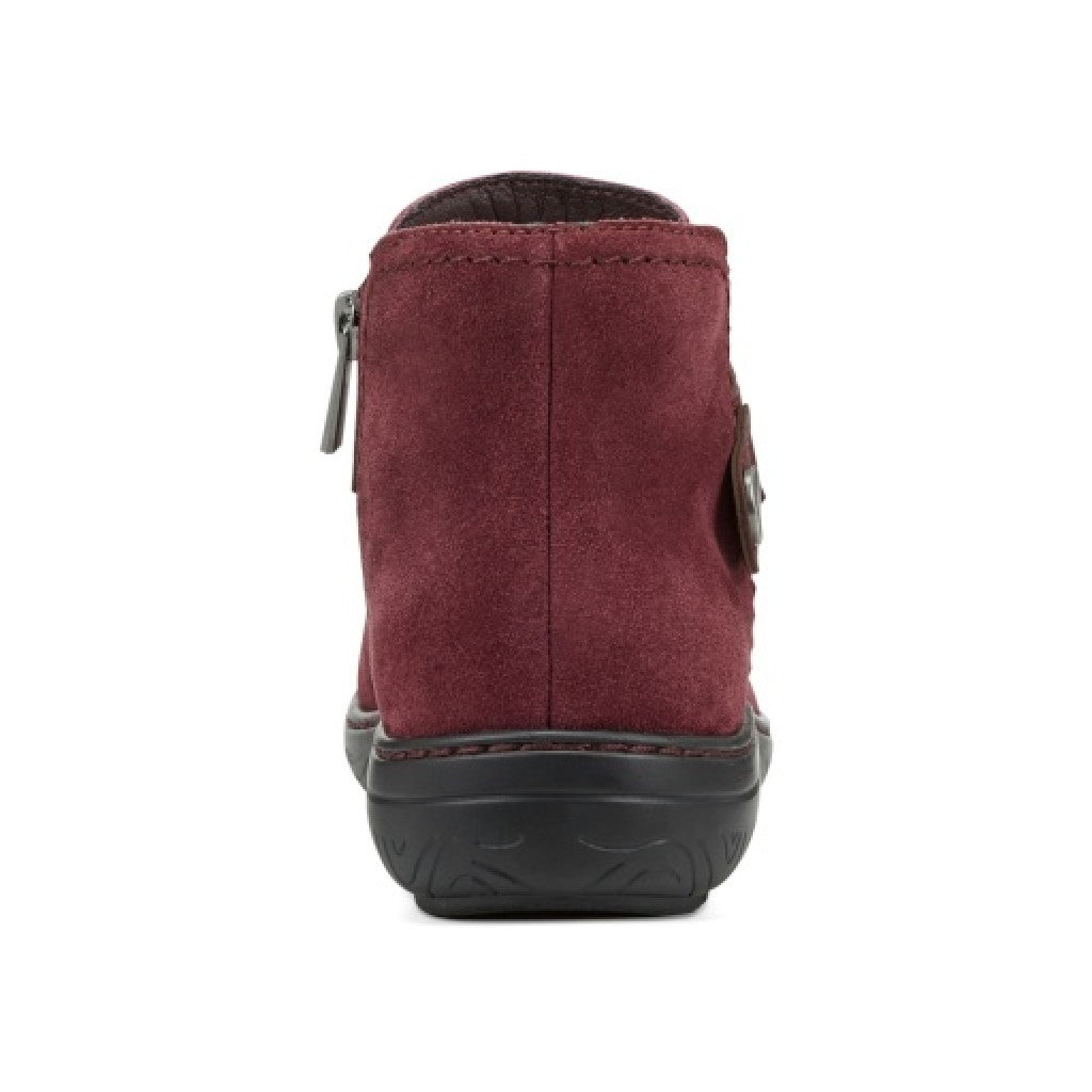 earth Synal Cushioned Arch Support Women's Casual Bootie - Dark Red - 4