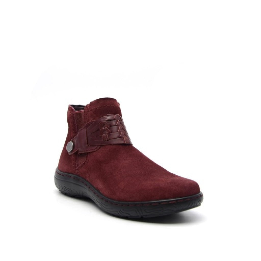 earth Synal Cushioned Arch Support Women's Casual Bootie - Dark Red - 8