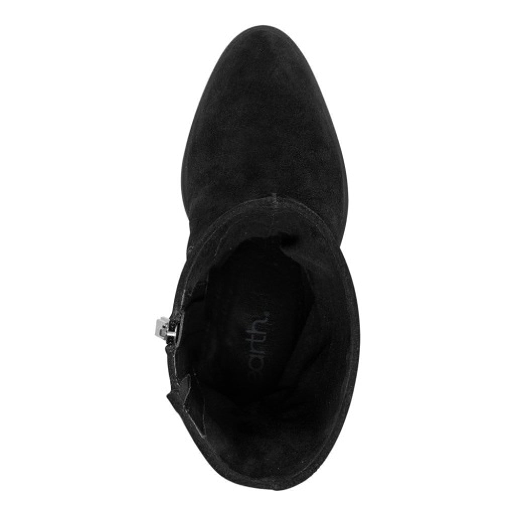 earth Vine Block Heel Almond Toe Casual Boot - Women's Cushioned Boot - Black - 6