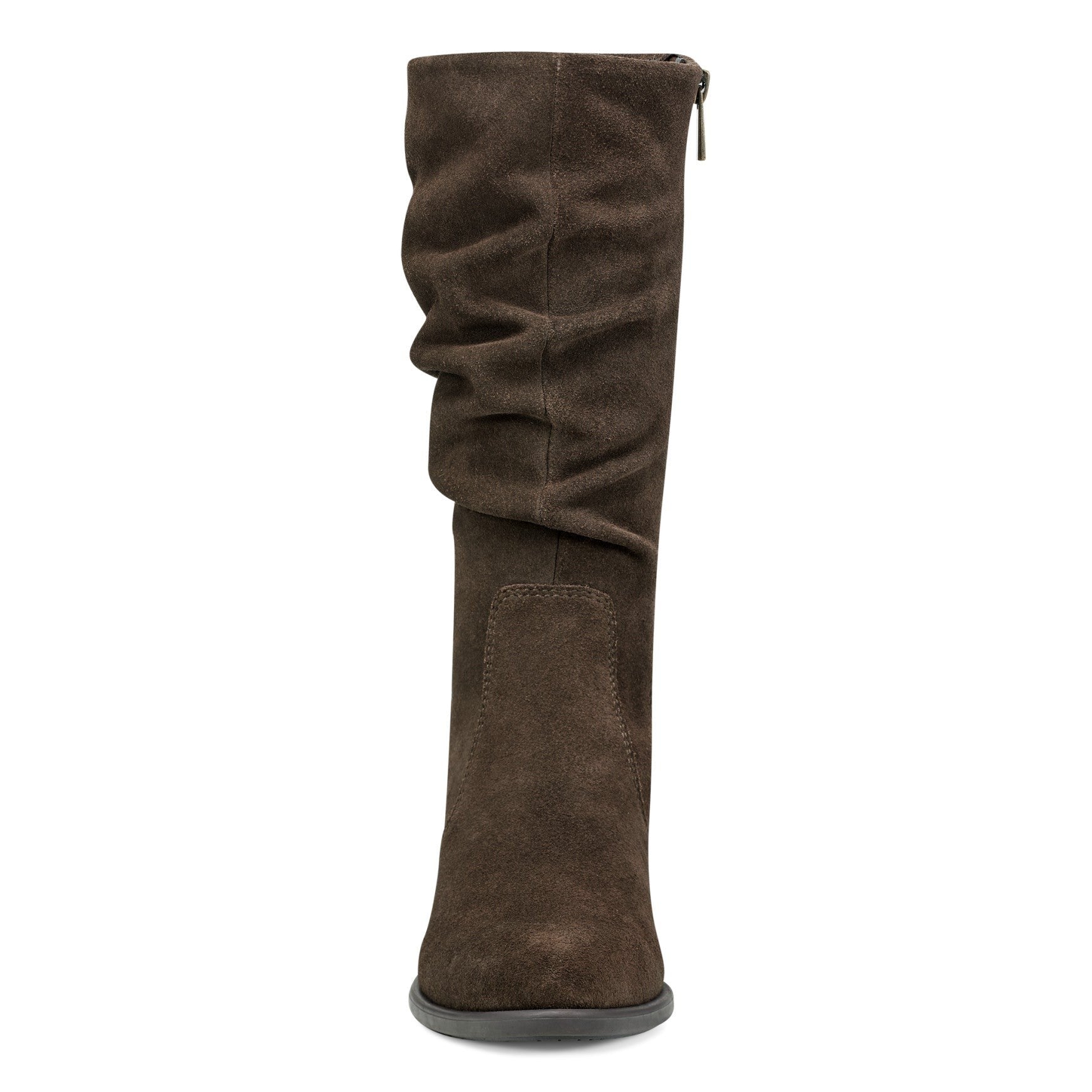 earth Vine Block Heel Almond Toe Casual Boot - Women's Cushioned Boot - Dark Brown - 3