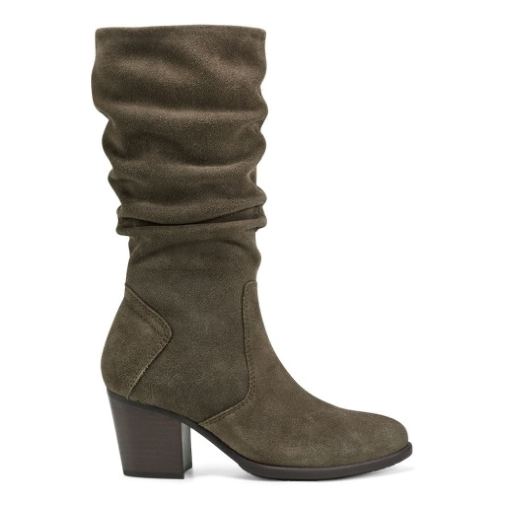 earth Vine Block Heel Almond Toe Casual Boot - Women's Cushioned Boot - Dark Green - 2