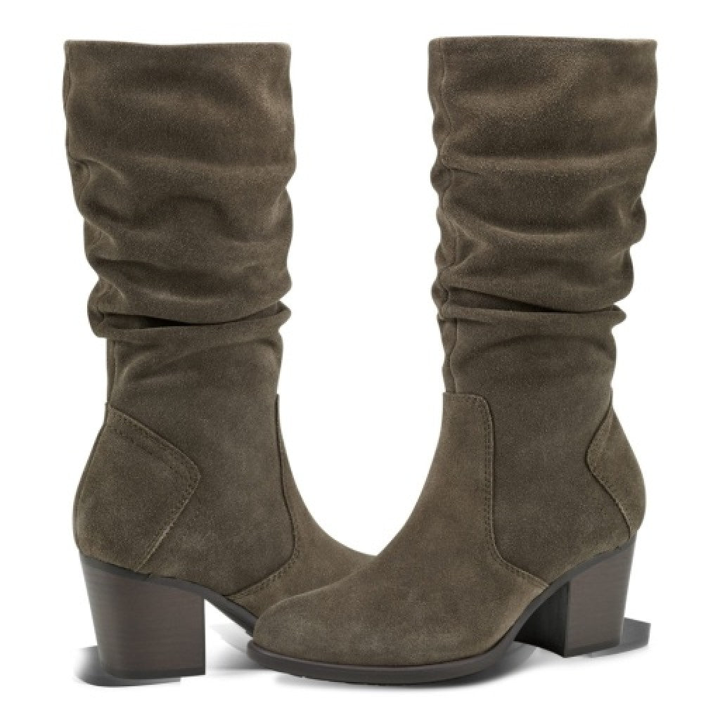 earth Vine Block Heel Almond Toe Casual Boot - Women's Cushioned Boot - Dark Green - 7