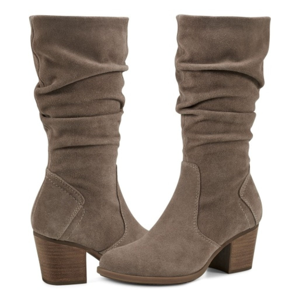 earth Vine Block Heel Almond Toe Casual Boot - Women's Cushioned Boot - Taupe - 7