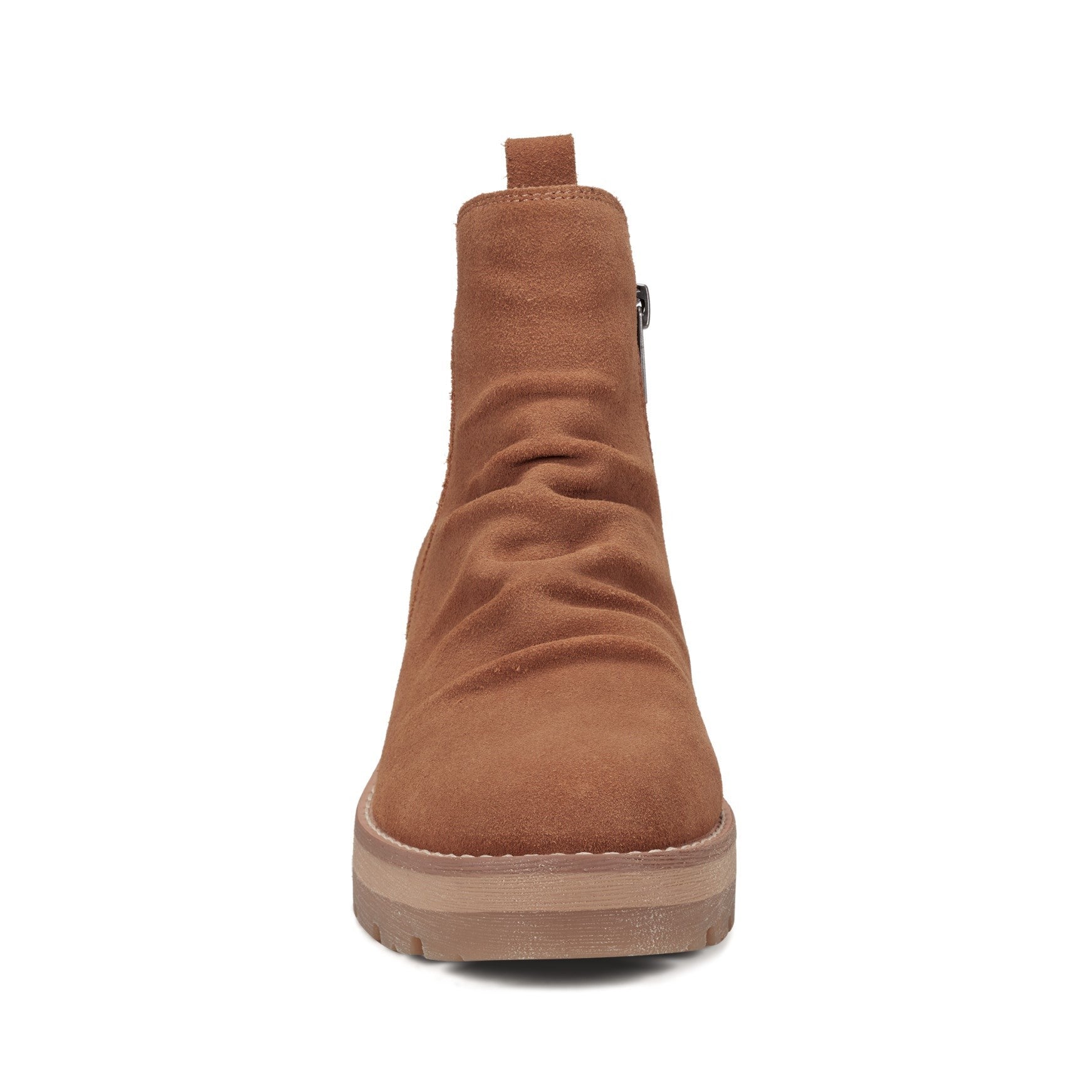 earth Yonder Waterproof Ruched Lug Sole Cushioned Women's Casual Boot - Medium Natural Suede - 3