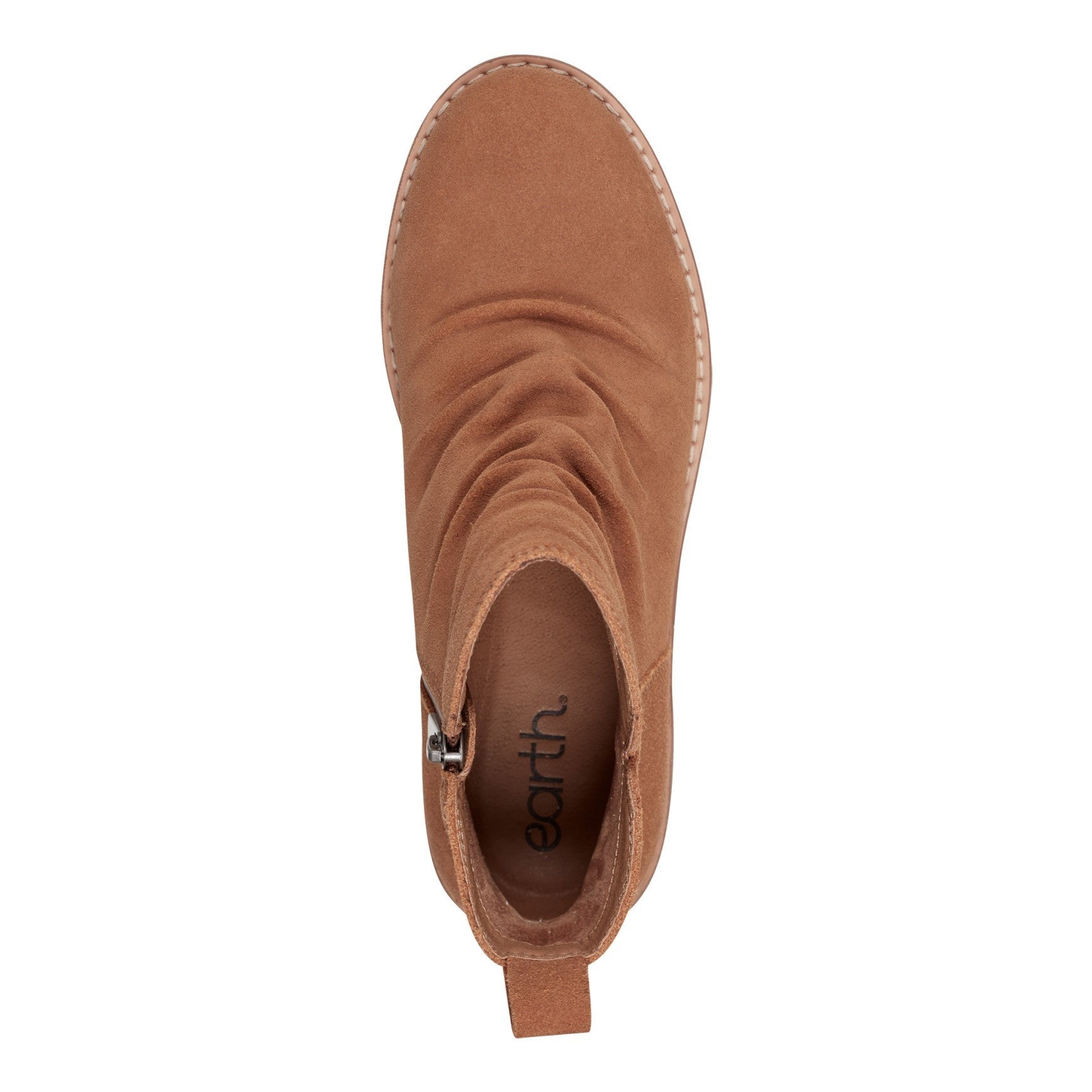 earth Yonder Waterproof Ruched Lug Sole Cushioned Women's Casual Boot - Medium Natural Suede - 5