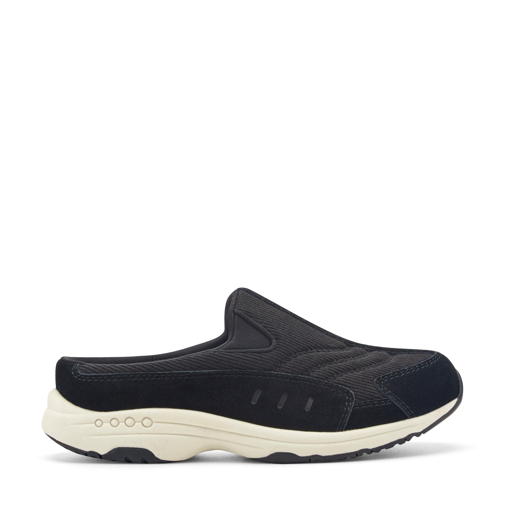 Easy Spirit Traveltime Suede and Corduroy Women's Clogs - Black Suede/Corduroy - View 1