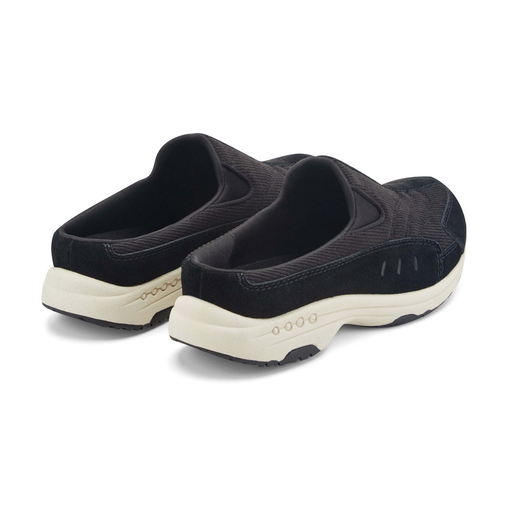 Easy Spirit Traveltime Suede and Corduroy Women's Clogs - Black Suede/Corduroy - View 3