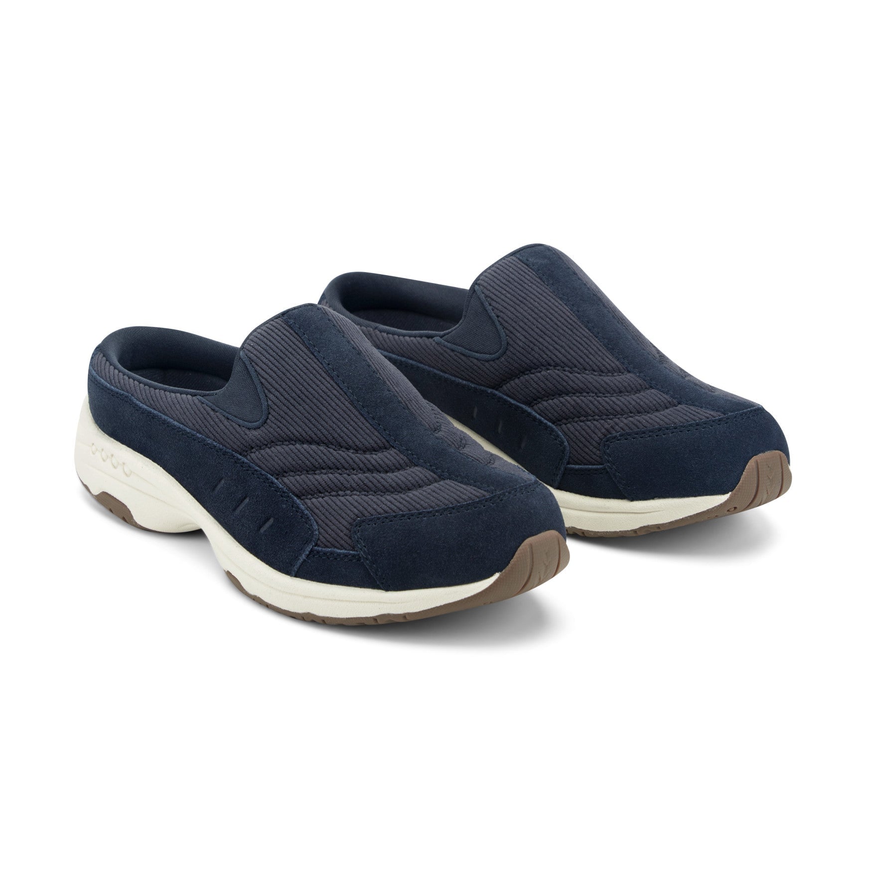 Easy Spirit Traveltime Suede and Corduroy Women's Clogs - Navy Suede/Corduroy - View 2