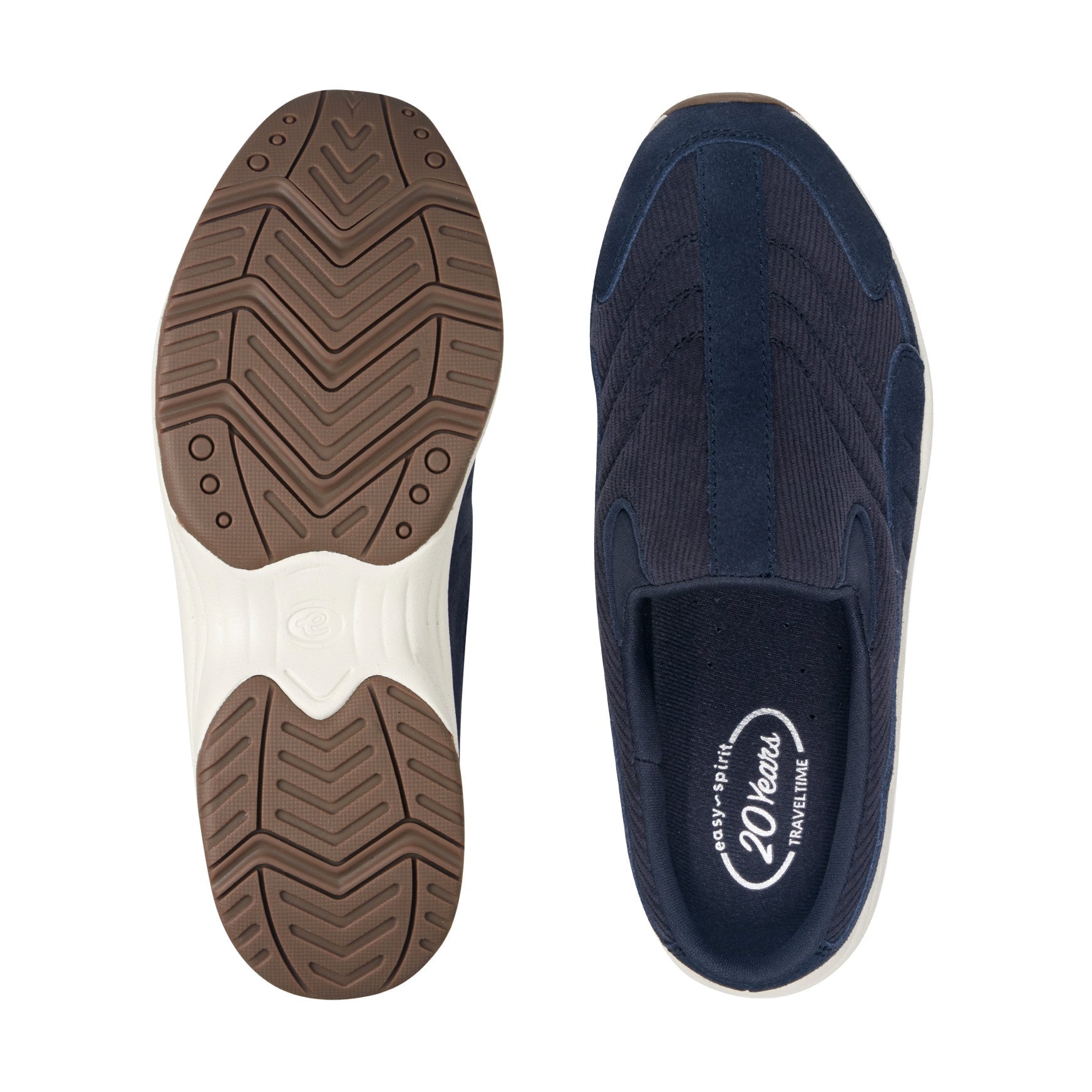 Easy Spirit Traveltime Suede and Corduroy Women's Clogs - Navy Suede/Corduroy - View 5