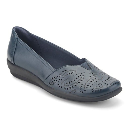 Easy Spirit Anika Women's Perforated Slip-On Flats - Dark Blue - View 1