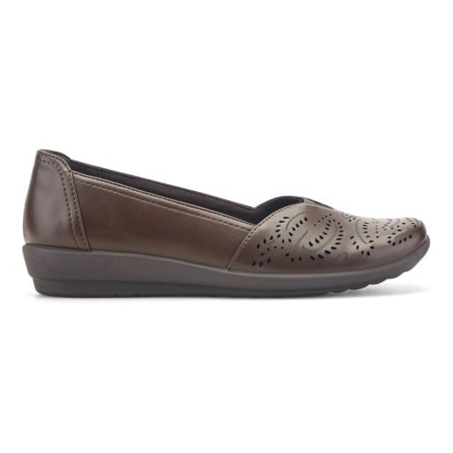 Easy Spirit Anika Women's Perforated Slip-On Flats - Dark Brown - View 2