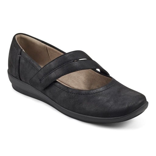 Easy Spirit Aranza Women's Mary Jane Flats - Black Crinkle - View 1
