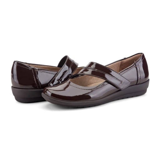Easy Spirit Aranza Women's Mary Jane Flats - Dark Brown Patent - View 6