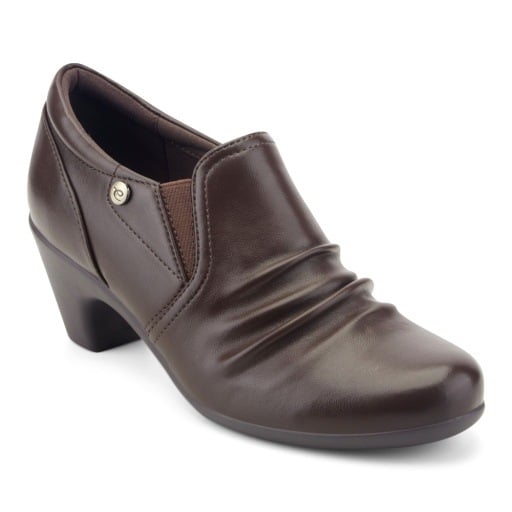 Easy Spirit Carolen Women's Heeled Slip-On Shoes - Dark Brown - View 1