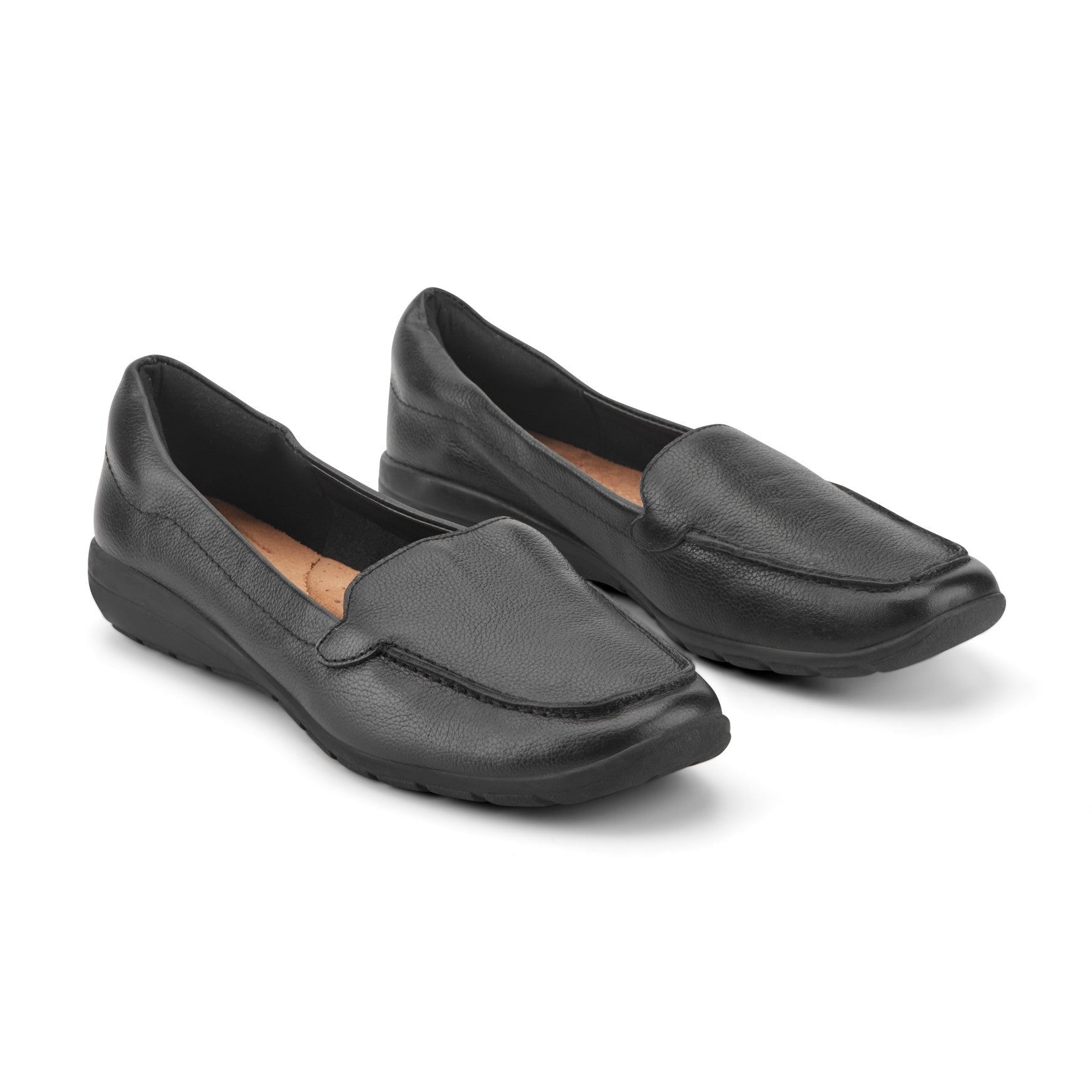 Easy Spirit Abide Casual Cushioned Arch Support Women's Casual Loafer - Black Leather - 2