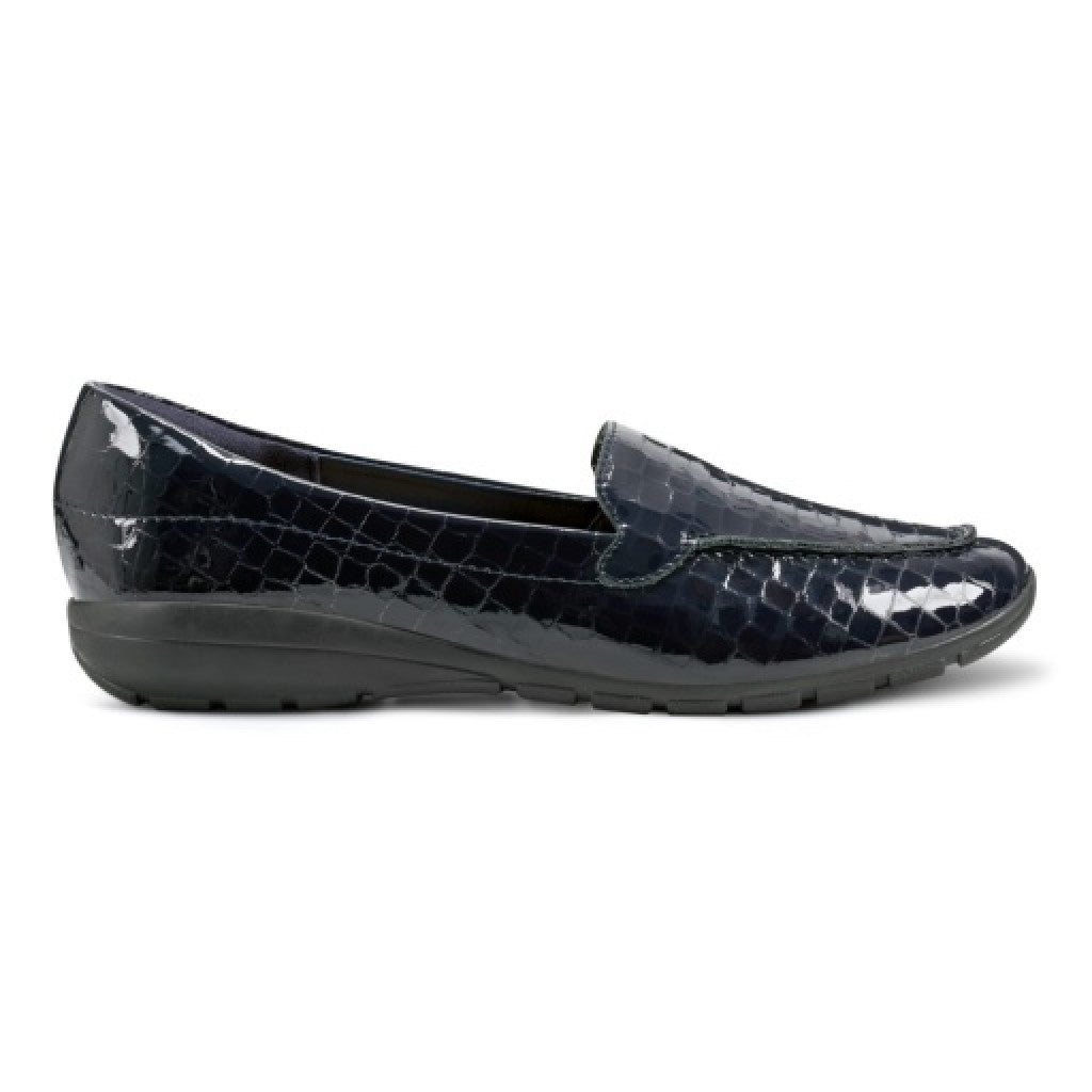 Easy Spirit Abide Croco Print Cushioned Arch Support Women's Casual Loafer - Dark Blue - 2