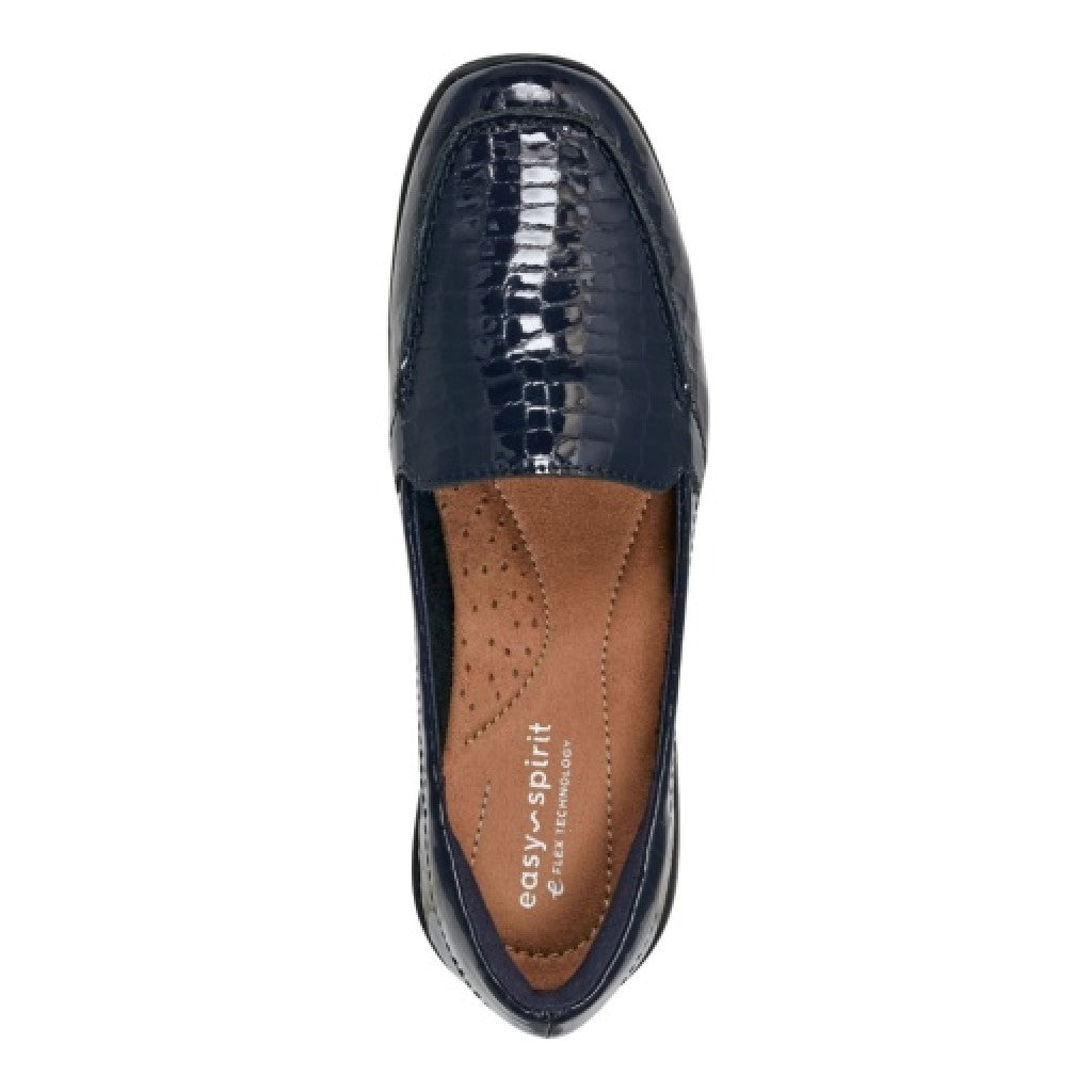 Easy Spirit Abide Croco Print Cushioned Arch Support Women's Casual Loafer - Dark Blue - 6