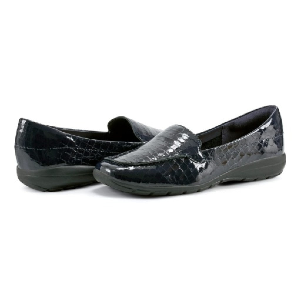 Easy Spirit Abide Croco Print Cushioned Arch Support Women's Casual Loafer - Dark Blue - 7