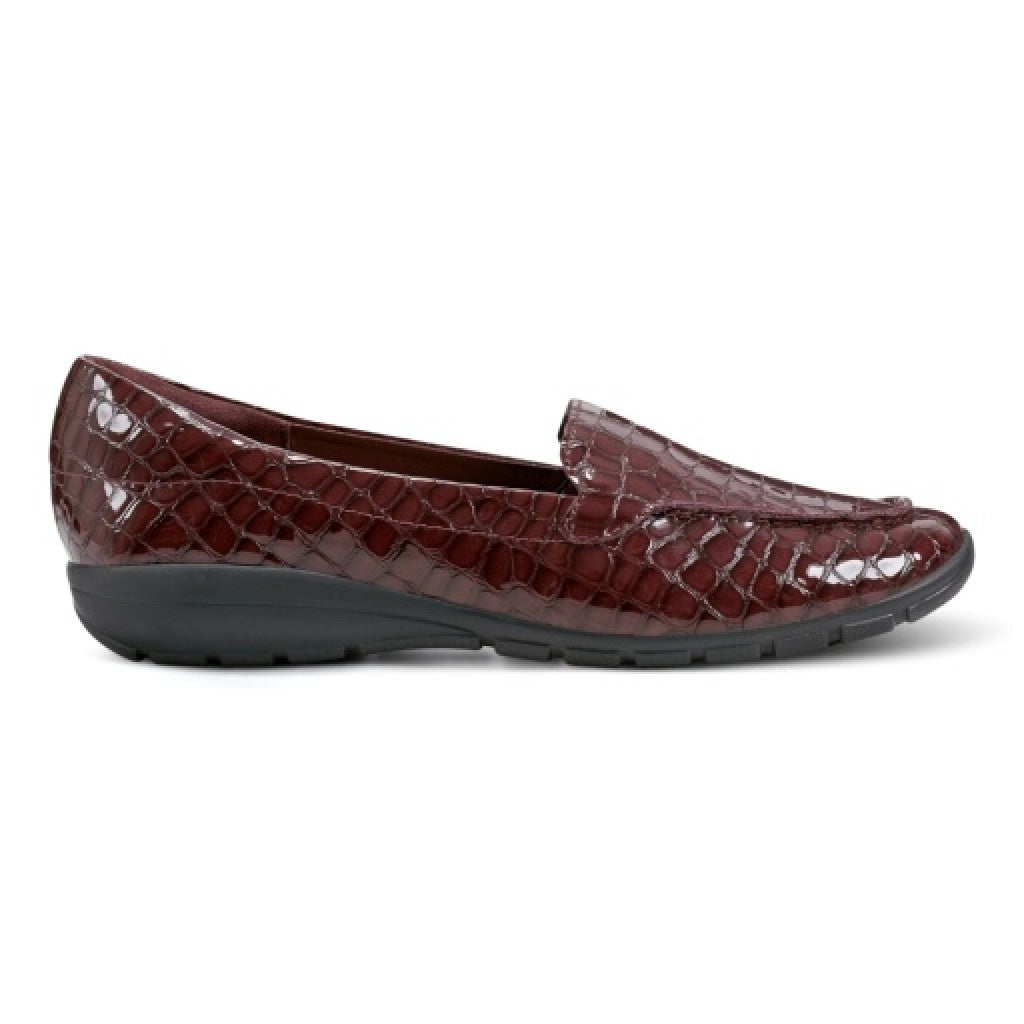Easy Spirit Abide Croco Print Cushioned Arch Support Women's Casual Loafer - Dark Purple - 2