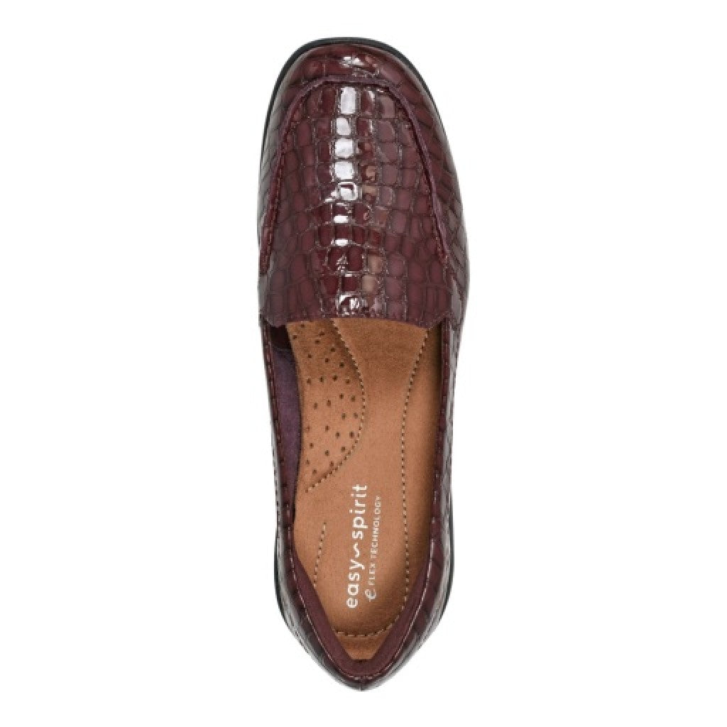 Easy Spirit Abide Croco Print Cushioned Arch Support Women's Casual Loafer - Dark Purple - 6