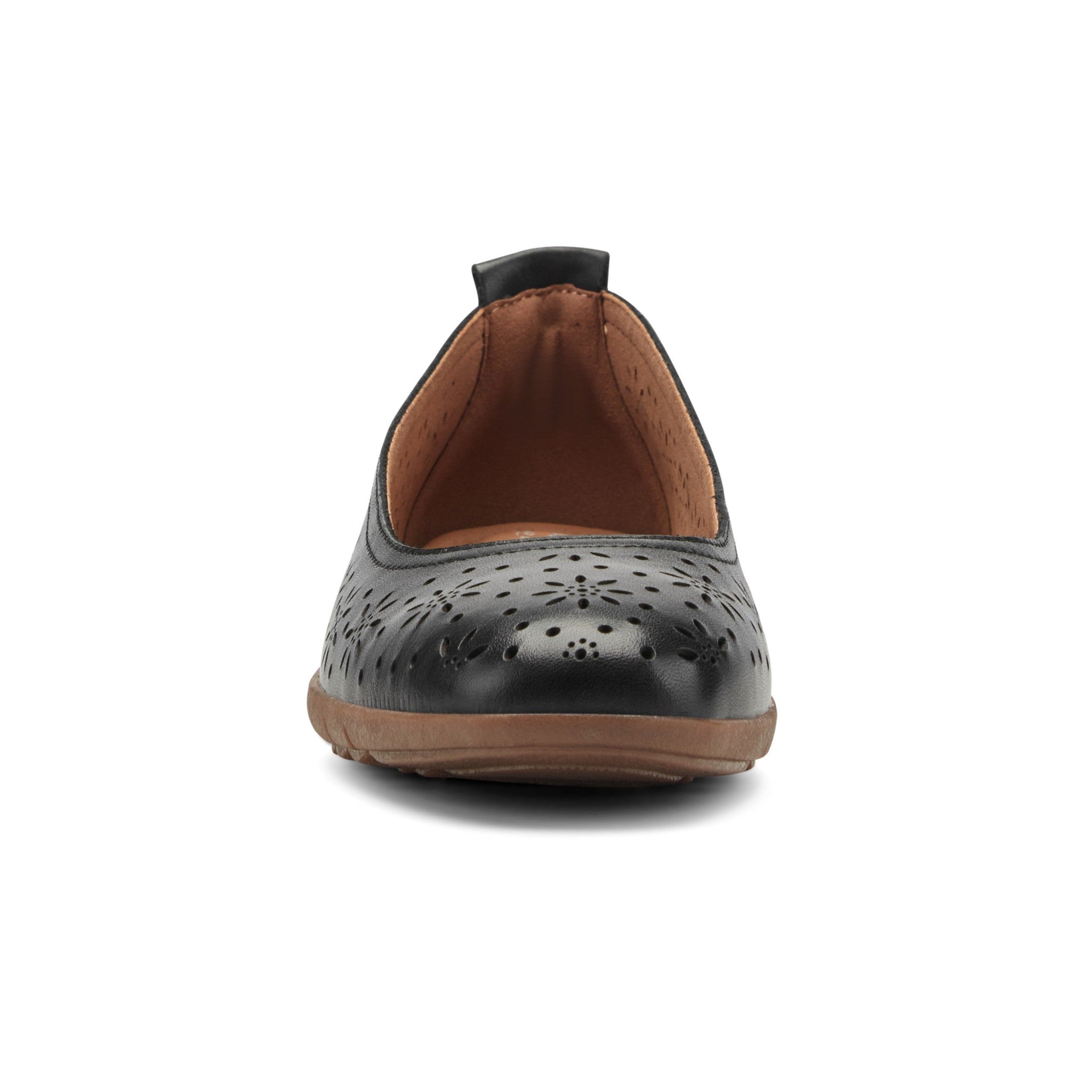 Easy Spirit Araceli Cushioned Arch Support Women's Ballet Flat - Black Leather - 3