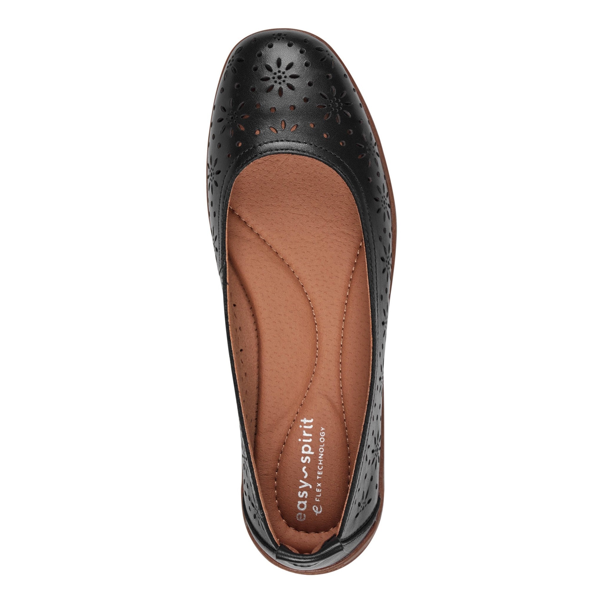 Easy Spirit Araceli Cushioned Arch Support Women's Ballet Flat - Black Leather - 5