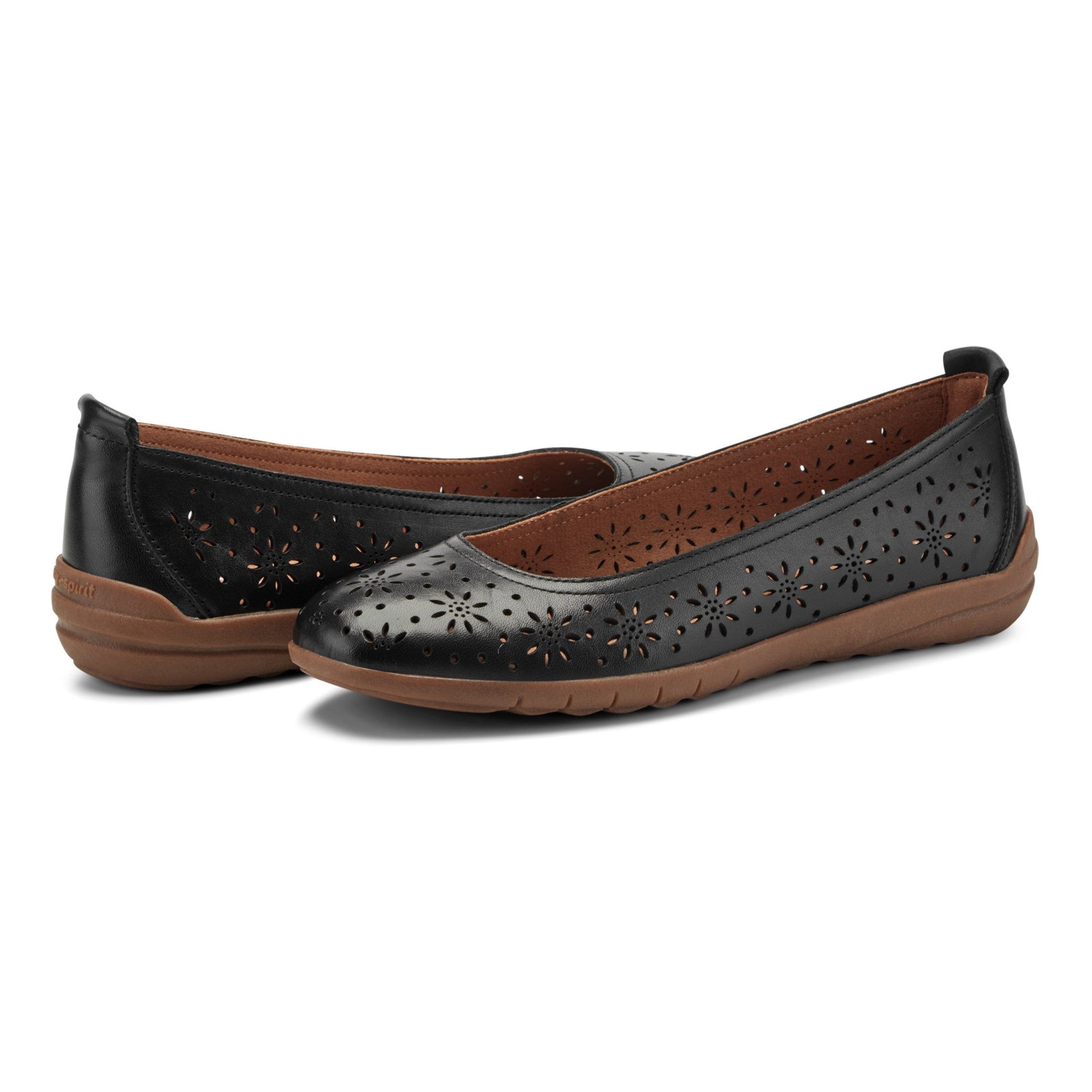 Easy Spirit Araceli Cushioned Arch Support Women's Ballet Flat - Black Leather - 7