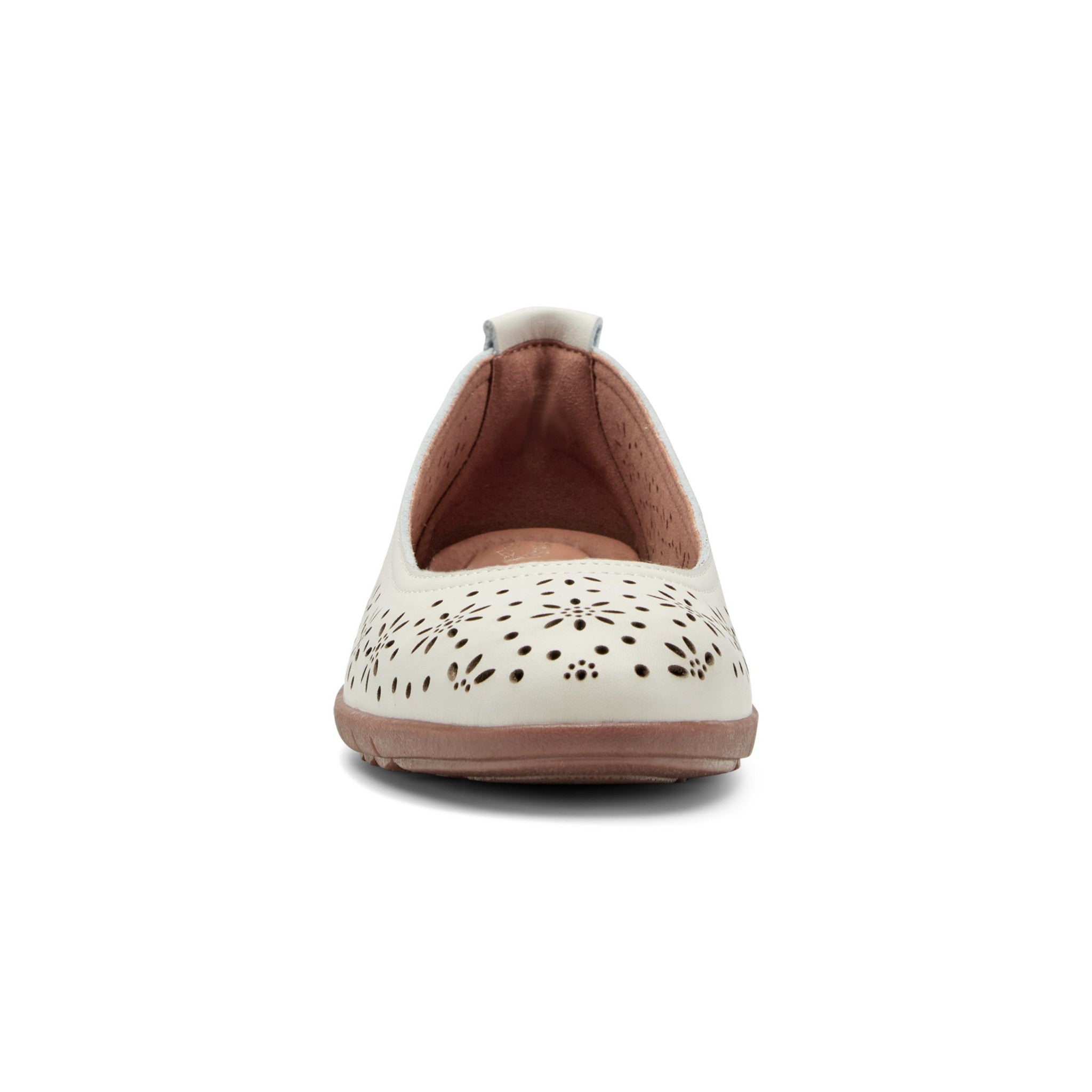 Easy Spirit Araceli Cushioned Arch Support Women's Ballet Flat - Ivory Leather - 3