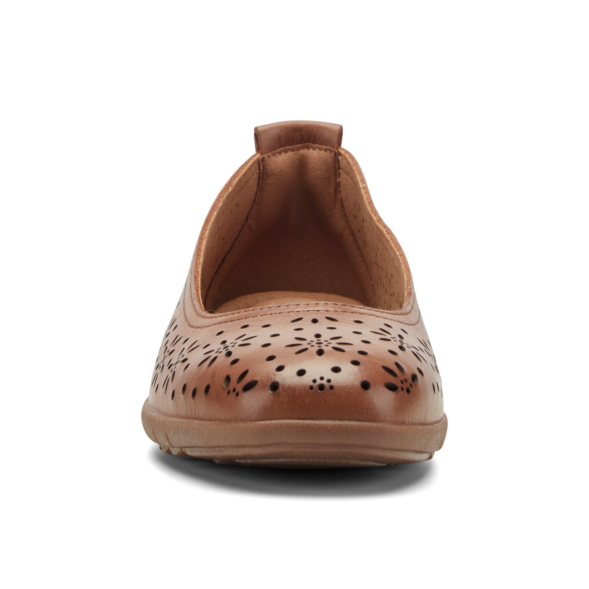 Easy Spirit Araceli Cushioned Arch Support Women's Ballet Flat - Medium Brown Leather - 3