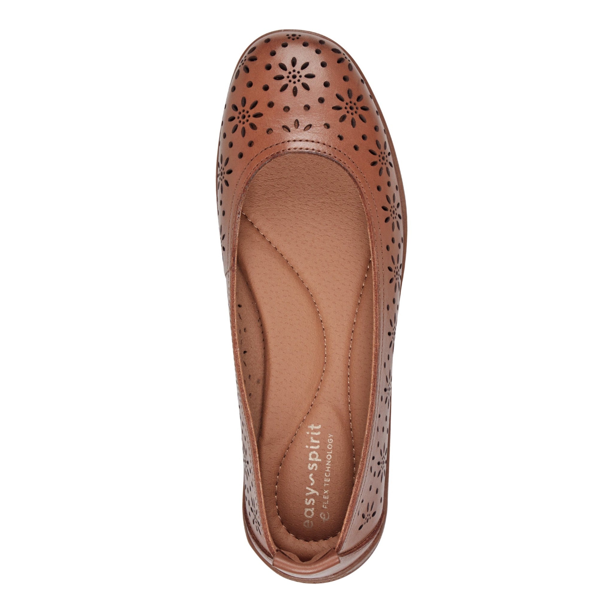 Easy Spirit Araceli Cushioned Arch Support Women's Ballet Flat - Medium Brown Leather - 5