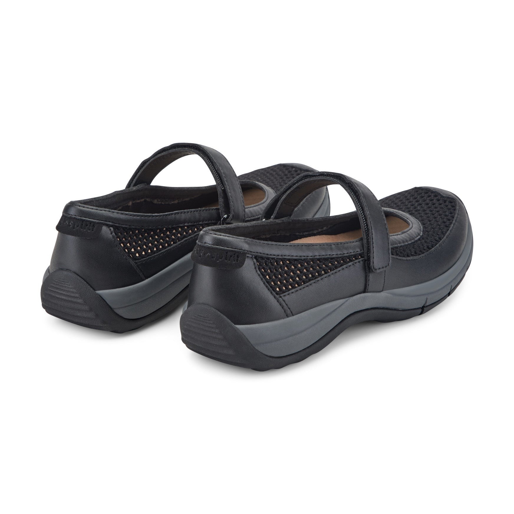 Easy Spirit Briana Cushioned Arch-Support Women's Walking Shoe - Black Mesh - 4