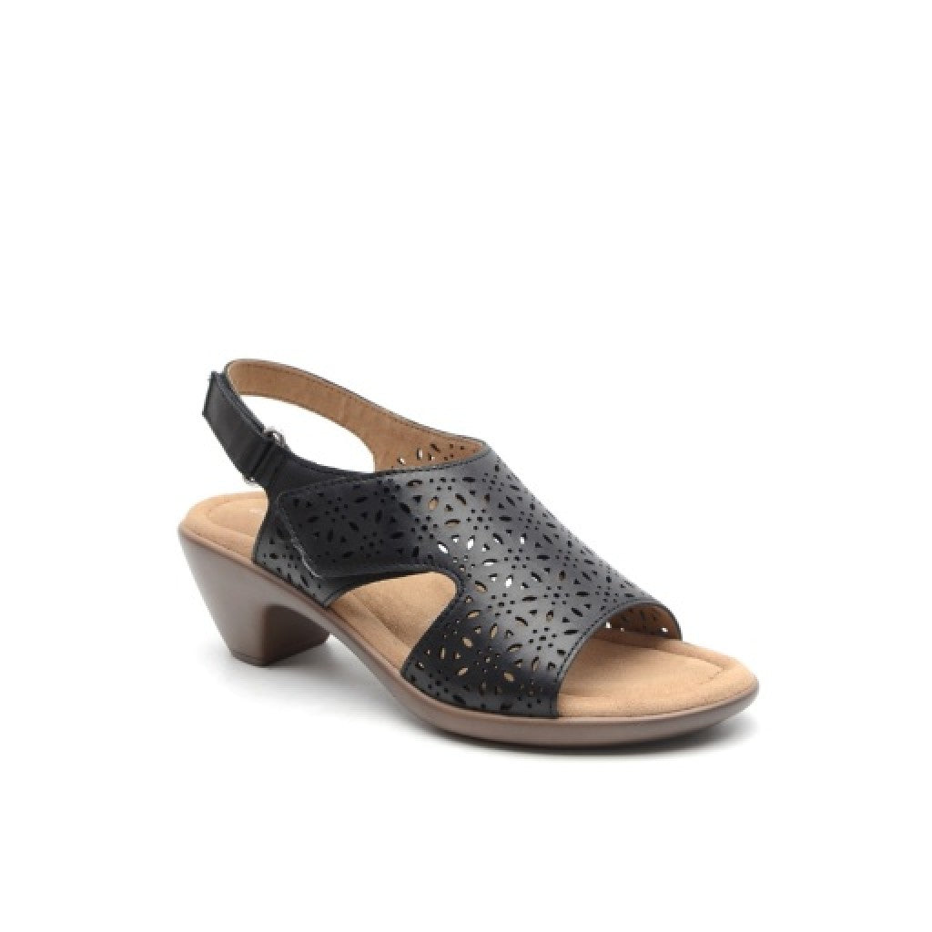 Easy Spirit Calix Cushioned Arch Support Women's Heeled Sandal - Black - 1